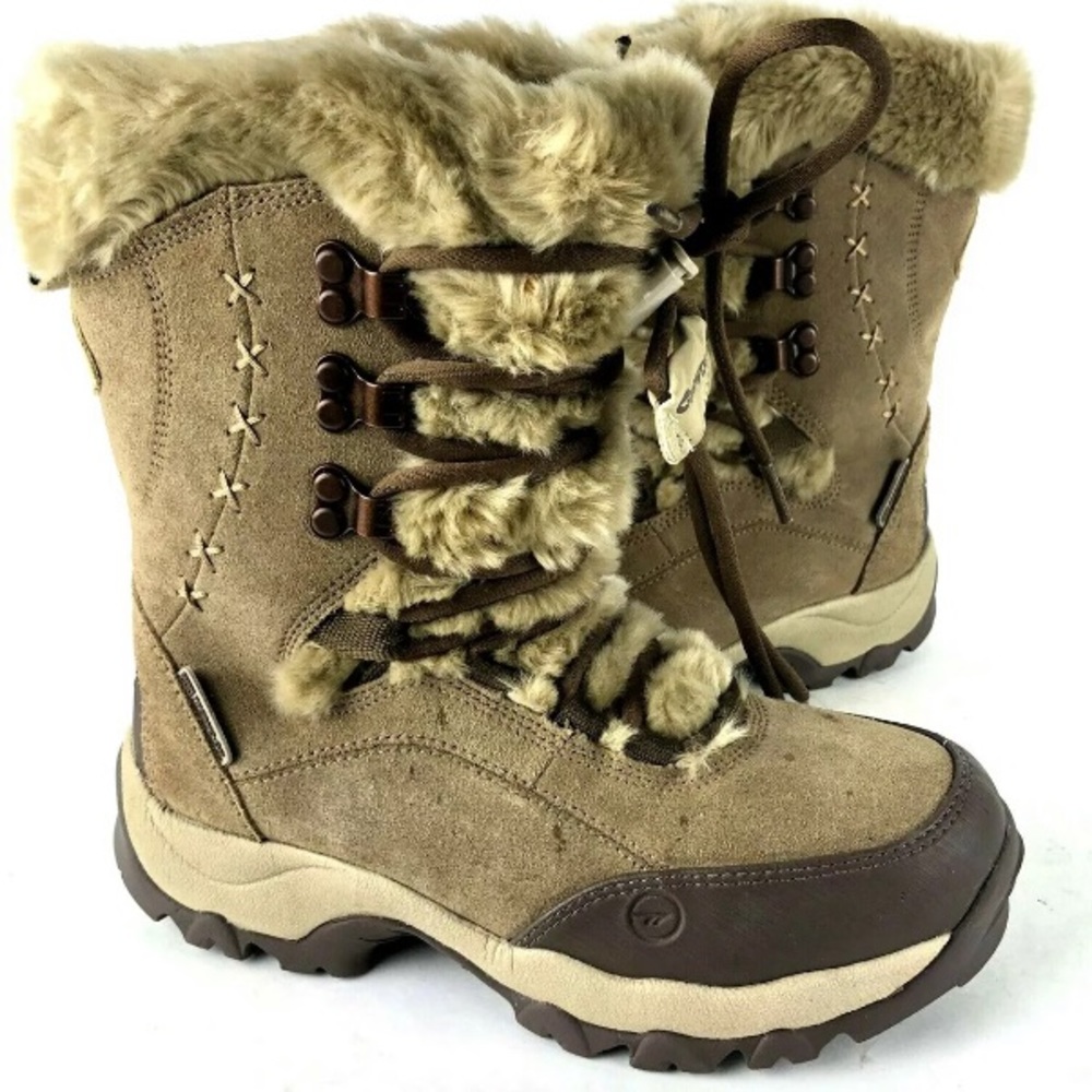 Hi Tec Moritz Suede boots 6 Waterproof Faux fur snow tan